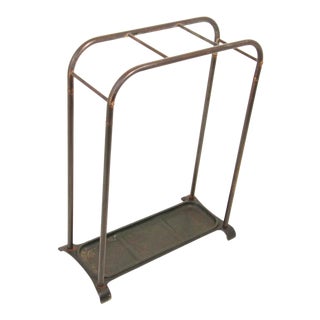 Victorian Antique Brass and Cast Iron Umbrella Stand Valet For Sale