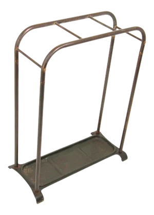 Victorian Antique Brass and Cast Iron Umbrella Stand Valet