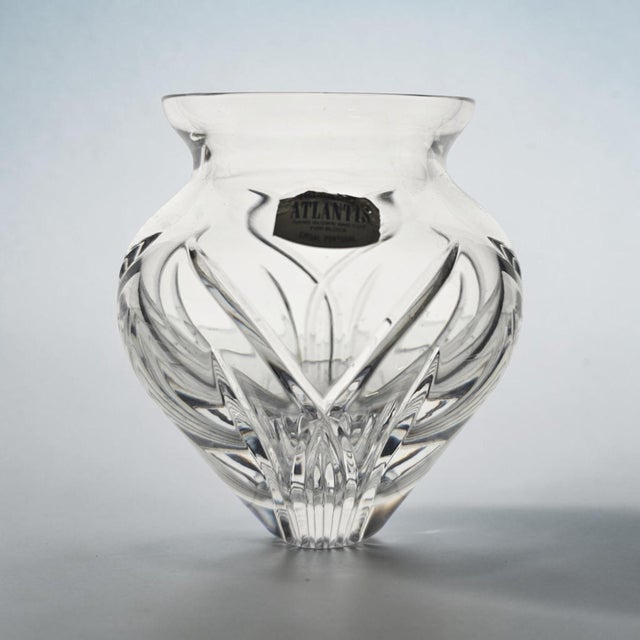 A finely crafted full lead crystal vase produced by Atlantis Crystal of Portugal in the Elise pattern, designed by the...