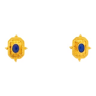 Etruscan Revival 22k Gold Granulation Earrings For Sale