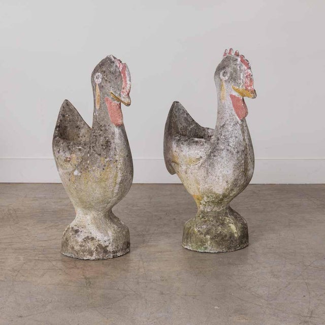 1960s French Concrete Rooster Planter For Sale - Image 10 of 14