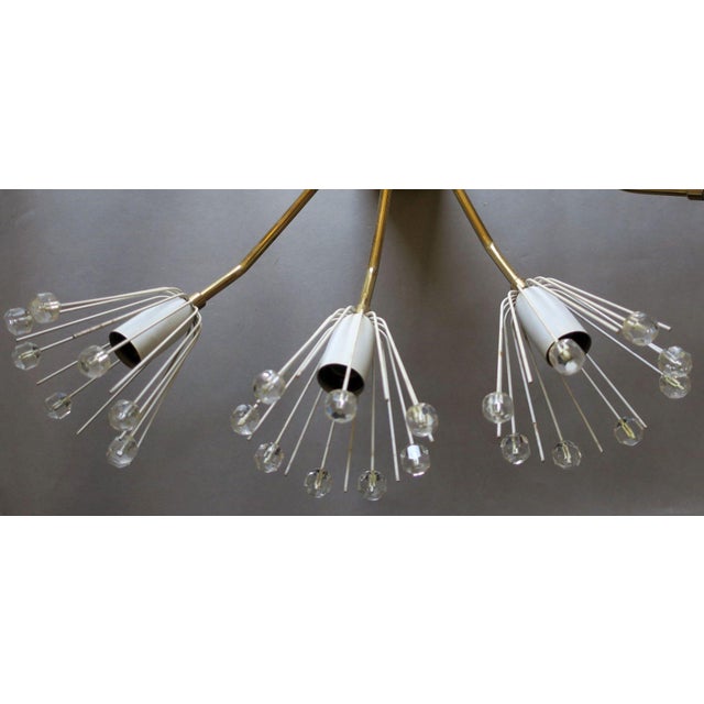 Metal Elliptical Brass and Glass Chandelier by Emil Stejnar for Rupert Nikoll, 1950s For Sale - Image 7 of 15