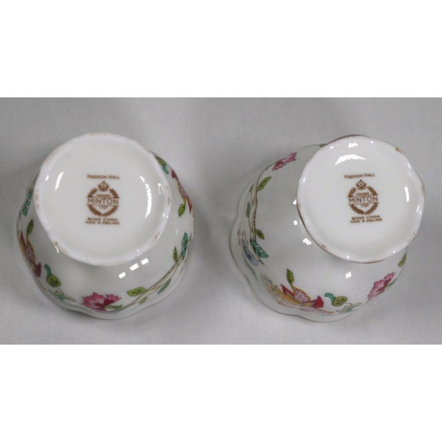 Shabby Chic Minton Haddon Hall Gold Rim Chintz 3" Candlestick Holders-a Pair For Sale - Image 3 of 8