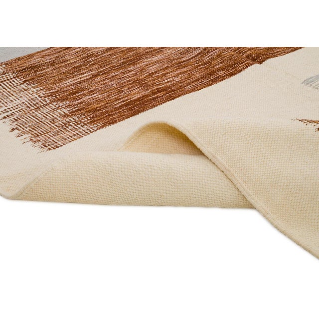 Moroccan Flatweave Wool Rug by Azele Studio For Sale - Image 4 of 10