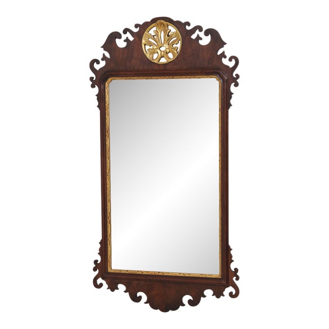 Henkel Harris Spnea Chippendale Mahogany Mirror For Sale