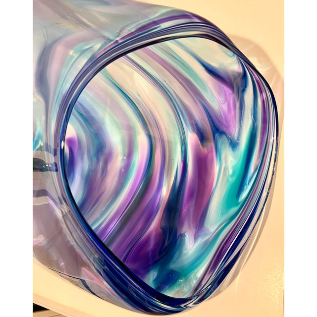 David Lindsey “Signature Series” Large Studio Art Glass Vessel Sculpture, 1998 For Sale - Image 9 of 12