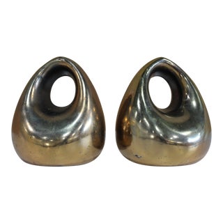 Mid Century Brass Bookends by Ben Seibel for Jenfredware - a Pair For Sale