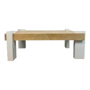 Modern Bird’s Eye Maple Burl Finished Wood Cocktail Table