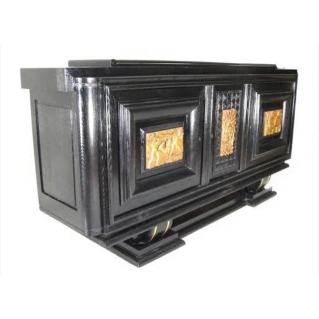 Attributed to James Mont, American, 1904-1978, Black Lacquered Sideboard - Circa Mid Century For Sale - Image 4 of 4