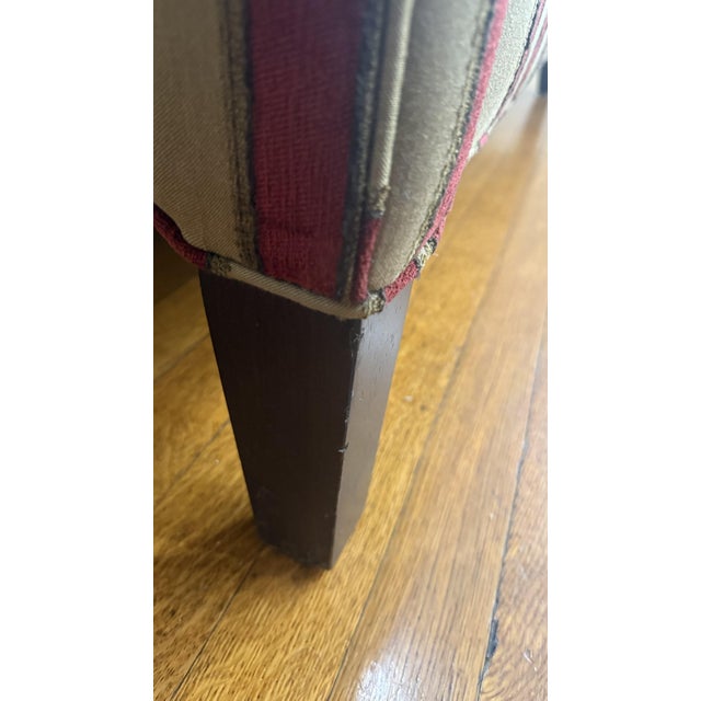 Taupe Century Furniture Classic Tailored Loveseat in Custom Striped Upholstery, Made in Usa For Sale - Image 8 of 15