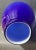 Late 20th Century Mid-Century Modern Cobalt Blue Hand Blown Cashed Art Glass Vase For Sale - Image 5 of 5
