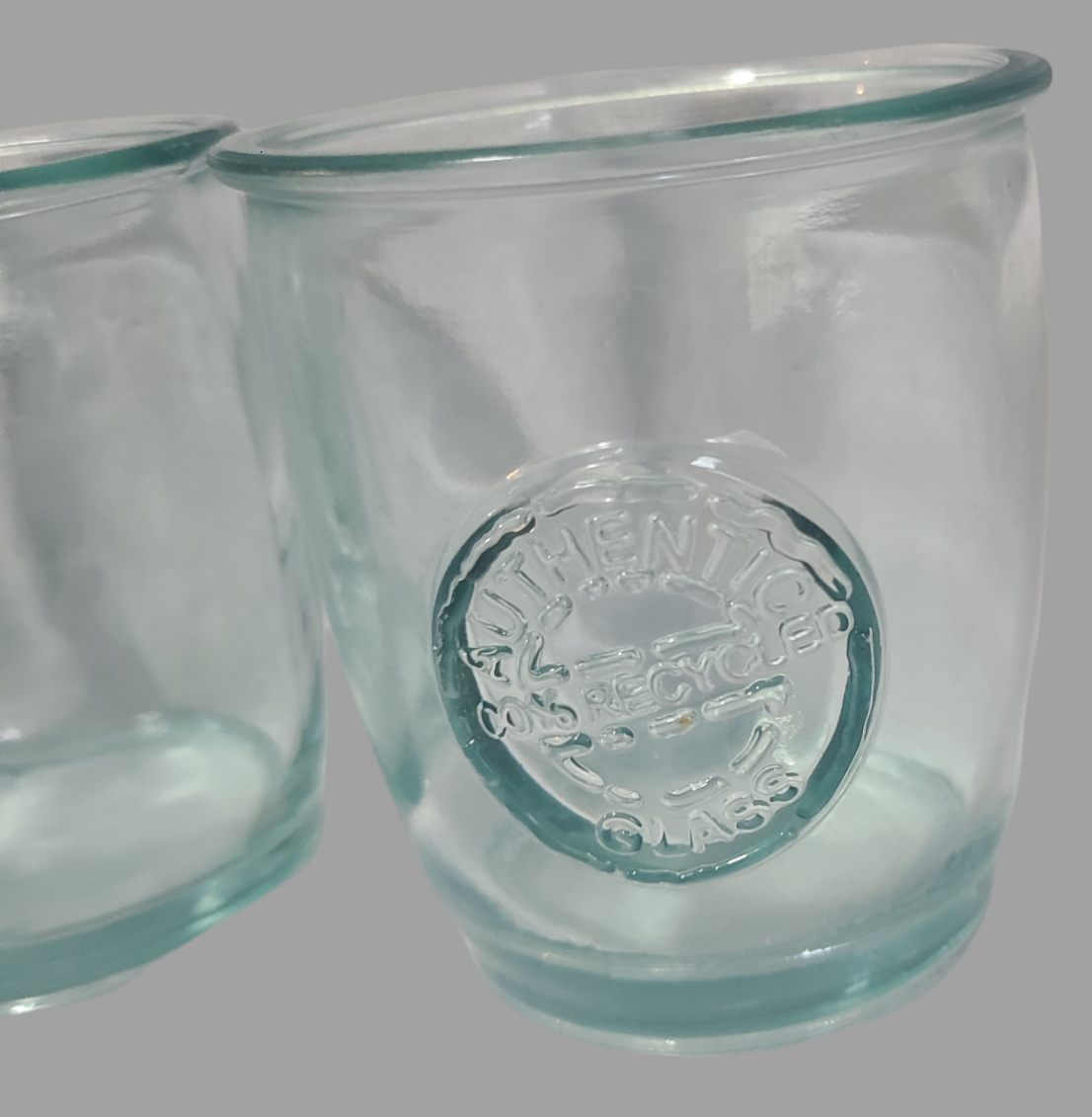 Set of Eight Vidrios San Miguel Recycled Glass Stemless Wine Glasses Sea  Glass Green #S16 | Chairish