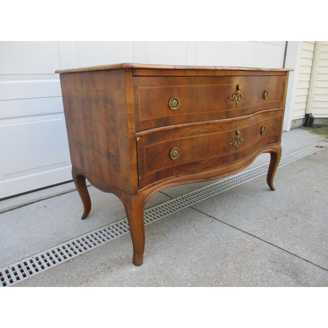 Mid 19th Century Antique Italian Style Two Drawer Chest or Large Commode For Sale - Image 5 of 12