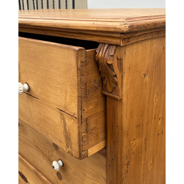 Pine Central European Chest of Three Drawers For Sale - Image 9 of 15