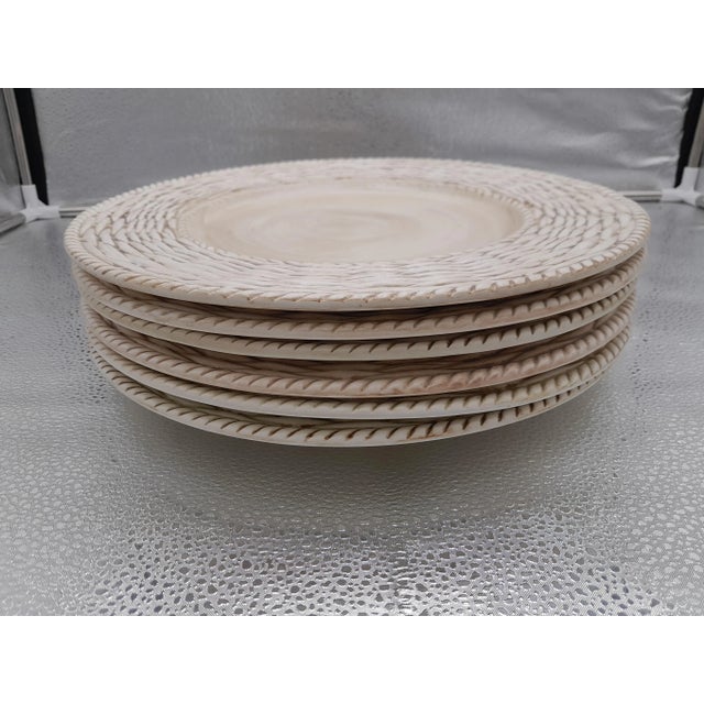 1980s 1980s Fitz and Floyd Basketweave Charger Plates- Set of 8 For Sale - Image 5 of 10