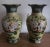 Here is a pair of Vintage hand krackled Hand painted Floral green and light green , with the body finely painted with...