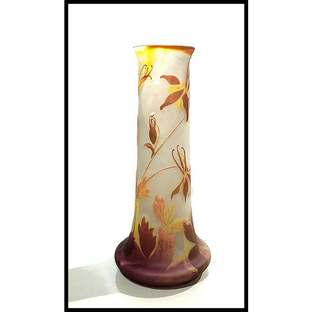 Early 20th Century Multi-Colored Slender Floral Vase, Emile Gallé For Sale - Image 5 of 5