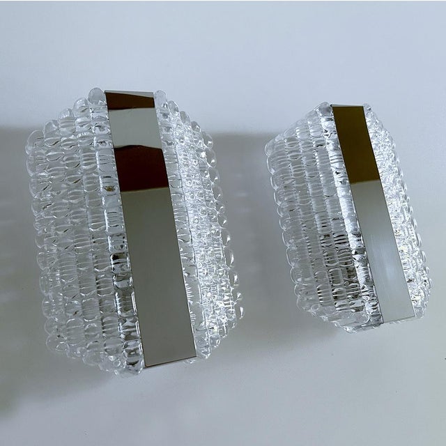 Silver Vintage Glass Sconces from Kaiser, Set of 2 For Sale - Image 8 of 18