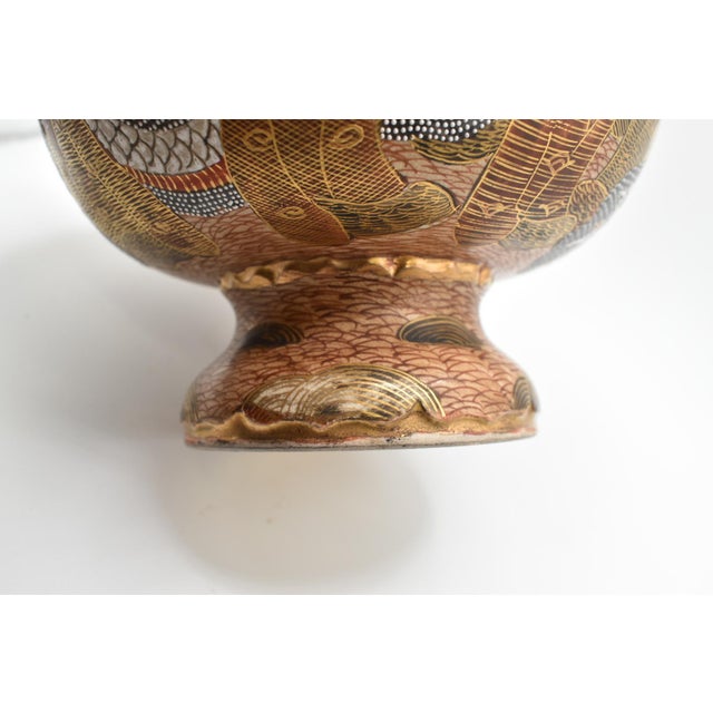 Gold Japanese Meiji Pedestal Satsuma Bowl For Sale - Image 8 of 13