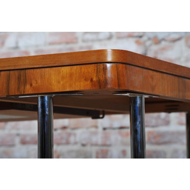 Bauhaus Folding Table in Oak by J. Halabala for Up Zavody, Czech, 1930s For Sale - Image 4 of 18