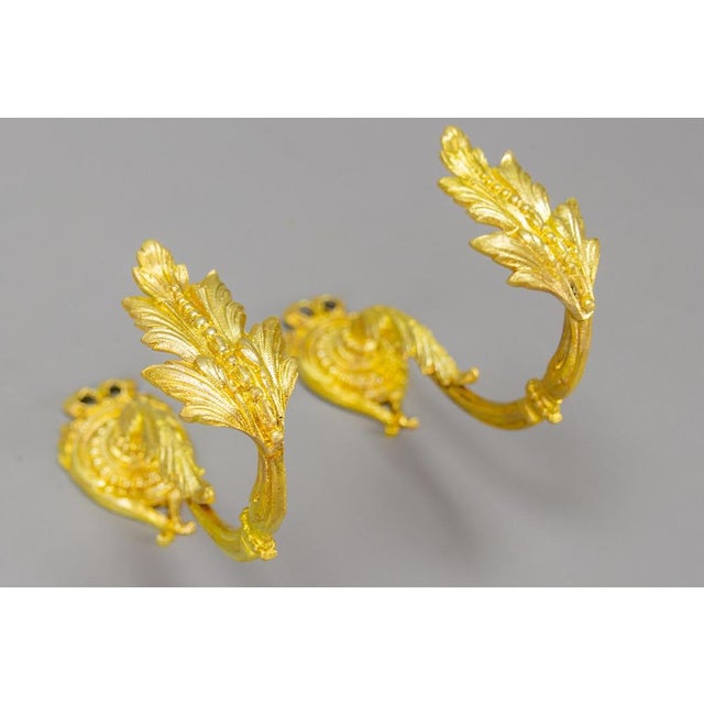 Metal French Louis XIV Style Gilt Bronze Curtain Tiebacks or Curtain Holders, 1920s, Set of 2 For Sale - Image 7 of 17