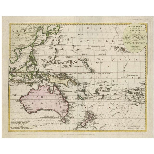 Gold Map of Australasia and the South Pacific, 1802 For Sale - Image 8 of 8