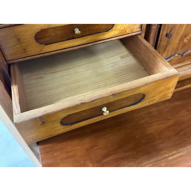 Biedermeier Antique Secretary Desk Chest of Drawers C1860-80 Elm/Walnut Swedish For Sale - Image 9 of 12