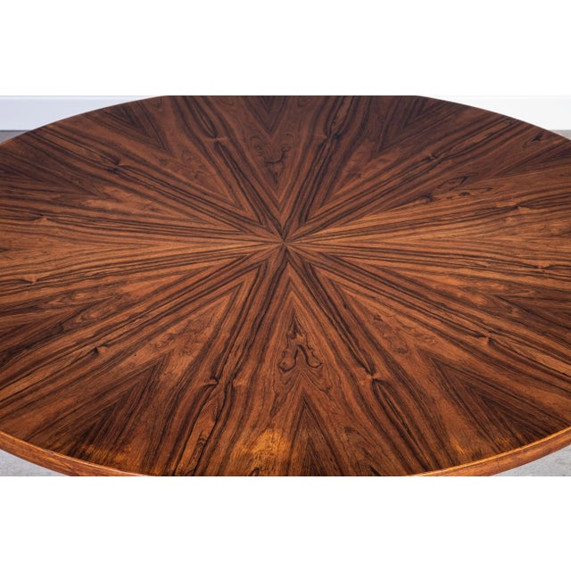 Round Rosewood Coffee Table on Steel Base, Denmark, 1960s For Sale - Image 6 of 10