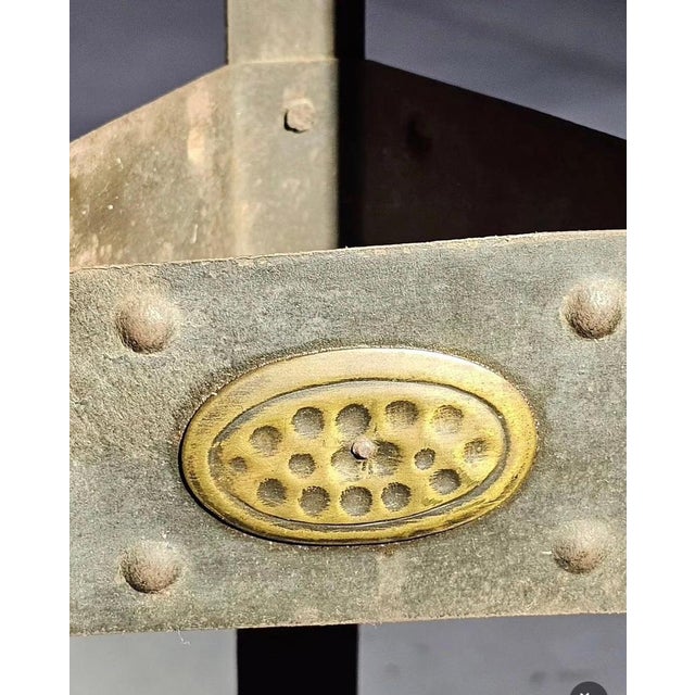 1930s Arts & Crafts Wrought Iron Side Table by Hugo Berger for Goberg, 1930 For Sale - Image 5 of 6