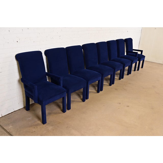 Directional Paul Evans for Directional Modern Parsons Upholstered Dining Chairs, Set of Eight For Sale - Image 4 of 10