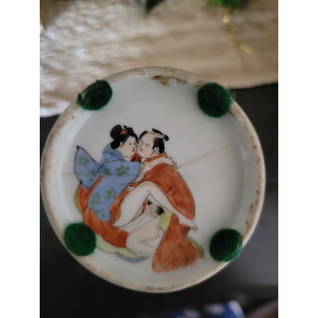 Ceramic Asian Porcelain Vase With Coralene Details For Sale - Image 7 of 11