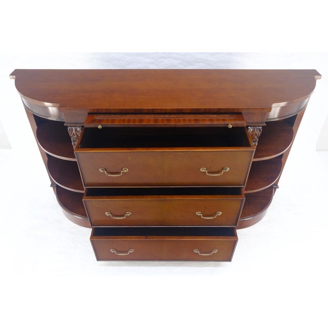 Mahogany c1940s 3 Drawer Shelves Sideboard Credenza Console MINT For Sale - Image 18 of 18