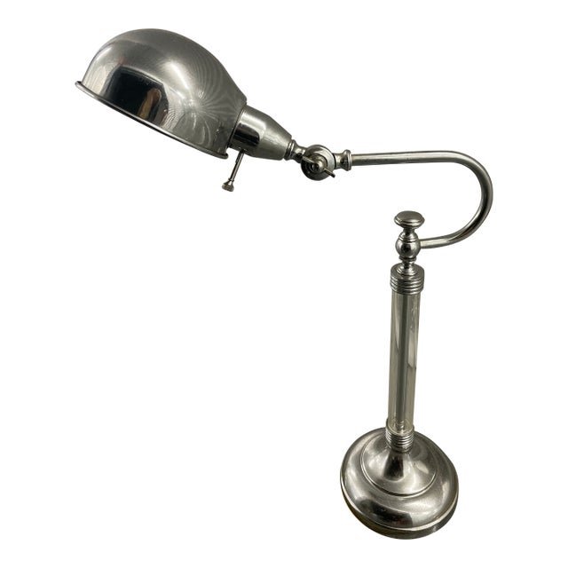 Vintage Chrome & Acrylic Pharmacy Desk Lamp For Sale
