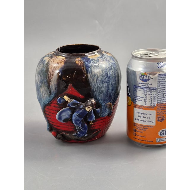Ceramic Vintage Japanese Sumida Gawa Jar Vase, 1920s For Sale - Image 7 of 13