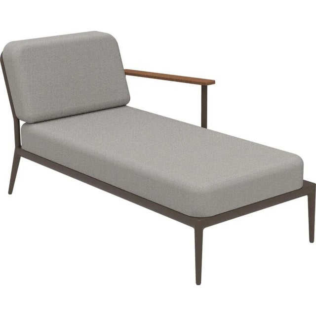Nature bronze right chaise longue by mowee dimensions: d155 x w76 x h81 cm (seat height 42 cm). Material: aluminum,...