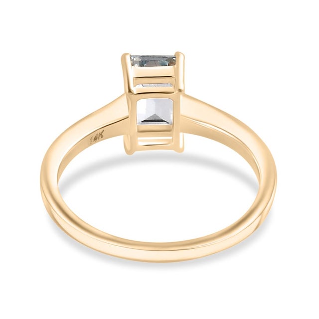 Not Yet Made - Made To Order Octagon Cut Aquamarine Ring in 14k Gold Size 6.5 For Sale - Image 5 of 12