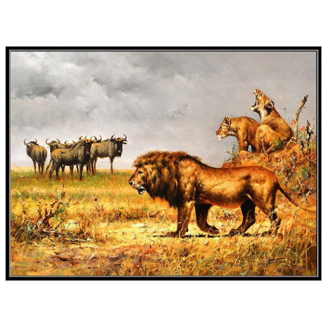 Message us to inquire about custom framing options! (Included for free with every purchase) The artwork here, "The Lion",...