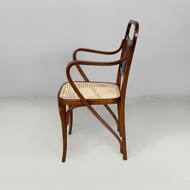 Austrian Chair in Wood and Straw, 1930s For Sale - Image 3 of 18