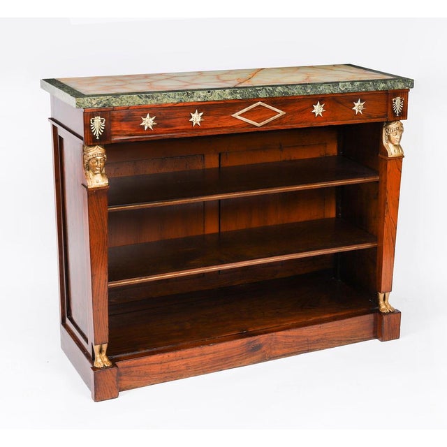 Antique Mid-19th Century Empire French Marble Top Open Bookcase For Sale - Image 18 of 18