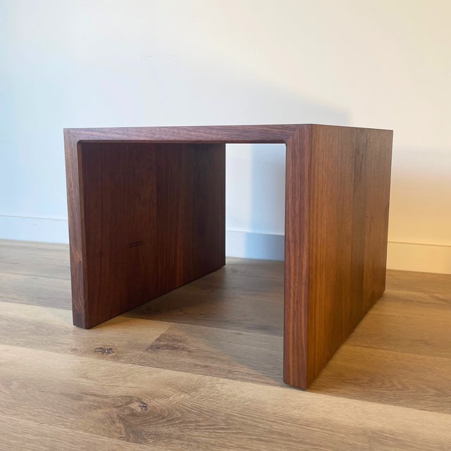 Handmade Modern Walnut Side Table For Sale In Greensboro - Image 6 of 12