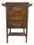 Antique Victorian Wicker Rattan Sewing Stand | Lift-Top Toile Lined, Two Drawers | Edwardian Work Table, 31in For Sale