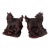 Vintage 1990s Red Cinnabar Chinese Food Dogs a Pair For Sale