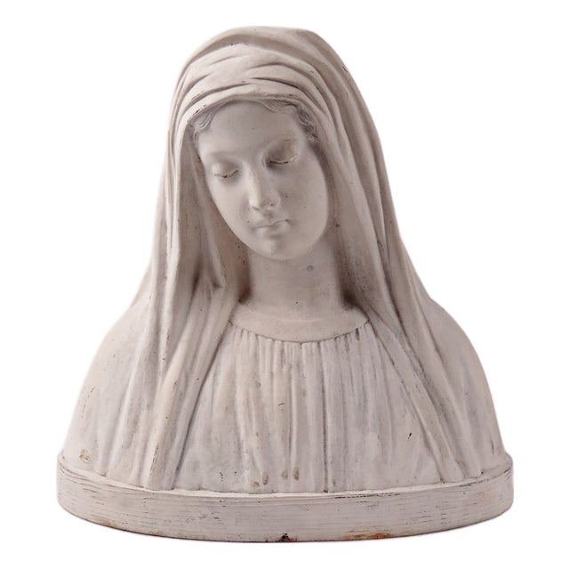 Art Deco Plaster Bust of the Virgin Mary after Raphael, 1911 For Sale