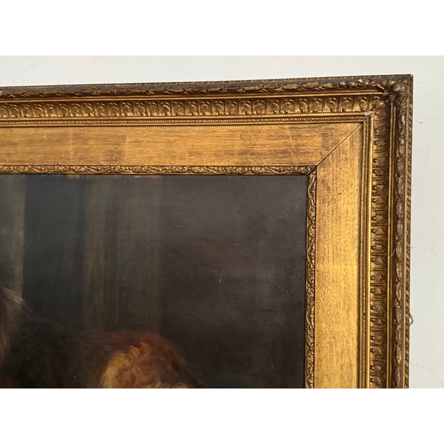 Antique English Oil Painting of a Collie by Florence Jay, Early 20th Century For Sale - Image 6 of 8