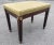 Wood 1940s Mahogany and Upholstered Bench With Brass Capped Legs and Medallions For Sale - Image 7 of 8