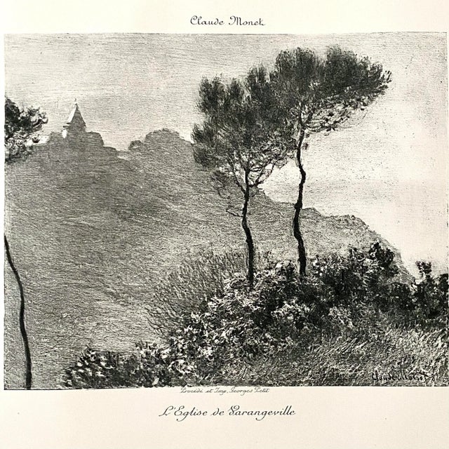 Traditional Claude Monet (After) - L’Église De Varengeville Rare Heliogravure (1897) For Sale - Image 3 of 5