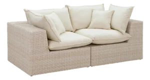 Cali Natural Wicker Outdoor Modular Loveseat
