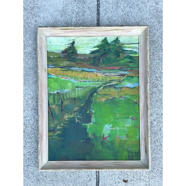 Mid-Century Modern Vintage Original Landscape Oil on Canvas For Sale - Image 3 of 12