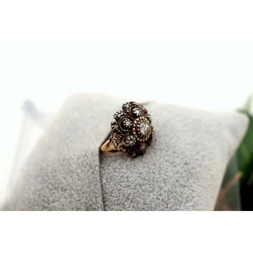 Gold and Silver Ring with Diamond For Sale - Image 3 of 9