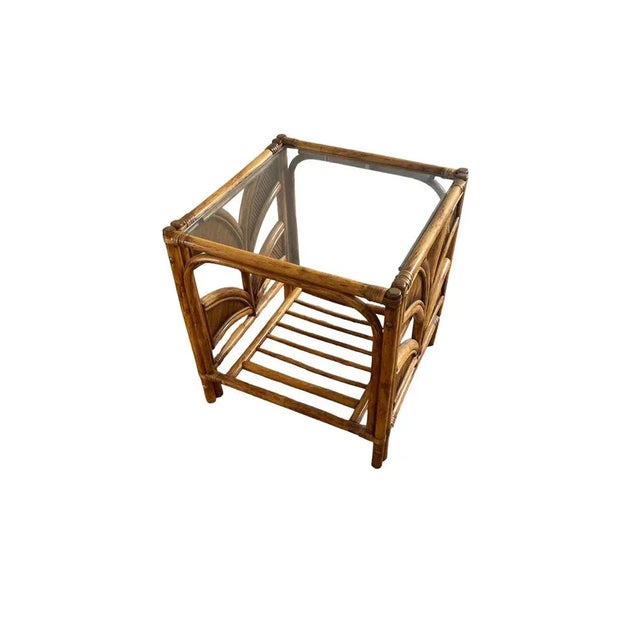 Brown Rattan Coffee Table in the style of Vivai Del Sud For Sale - Image 8 of 10